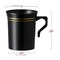 Black with Gold Edge Rim Round Plastic Coffee Mugs - 8 oz. (120 Mugs)